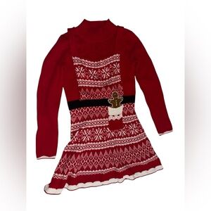 Xhilaration Red Knit Dress with Gingerbread Accent